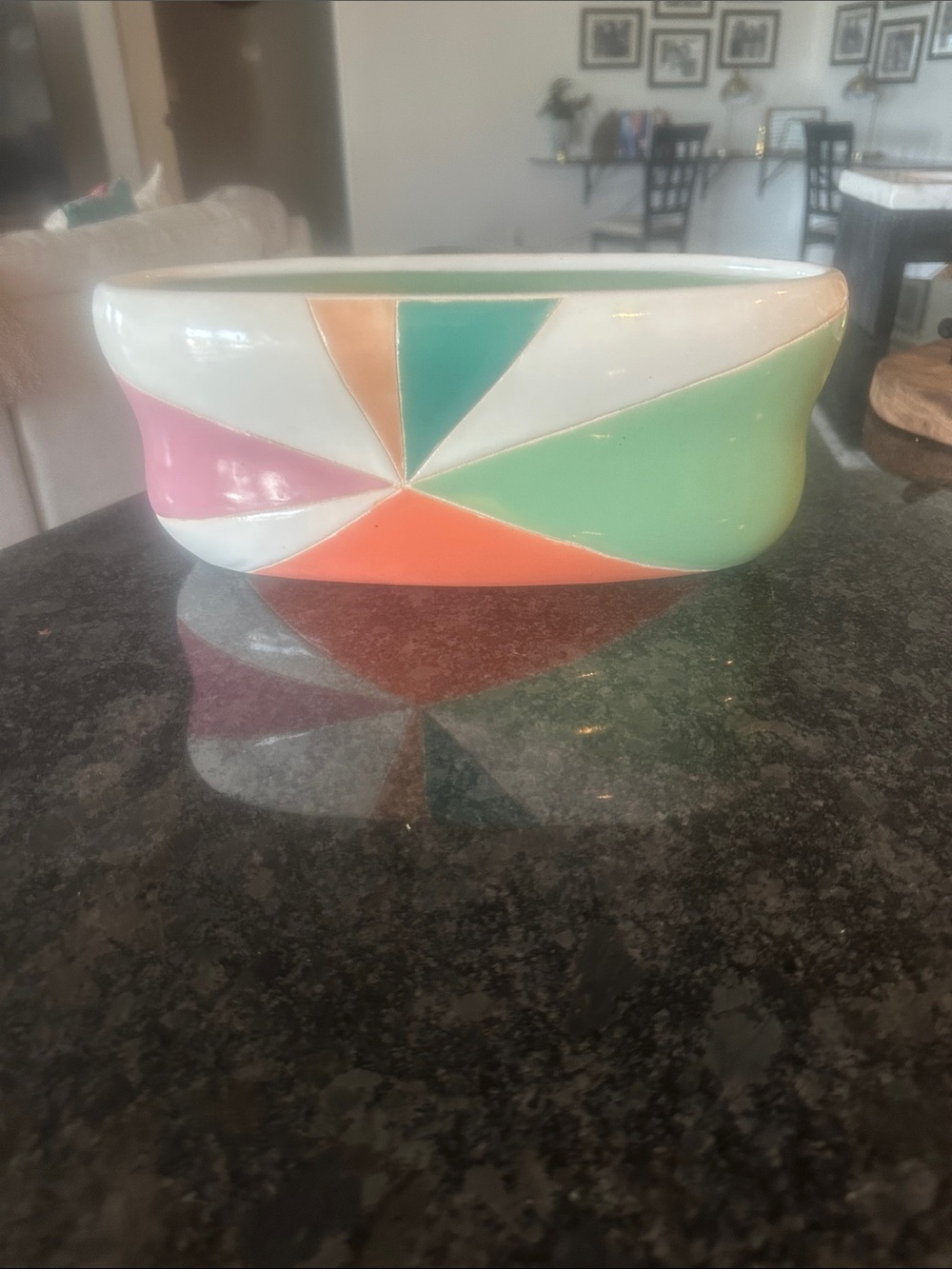 Maeve Pastel Geometric Ceramic Planter in Pink, Orange, Mint & Teal